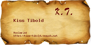 Kiss Tibold névjegykártya